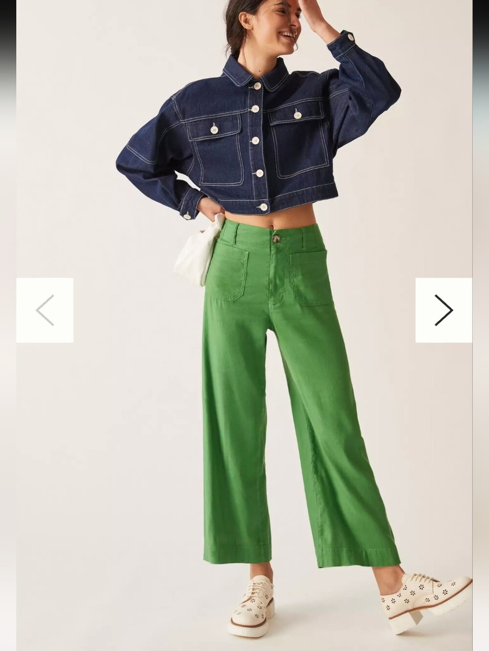 Maeve by Anthropologie Colette Wide-Leg Linen Blend Pants. Green. Size 29